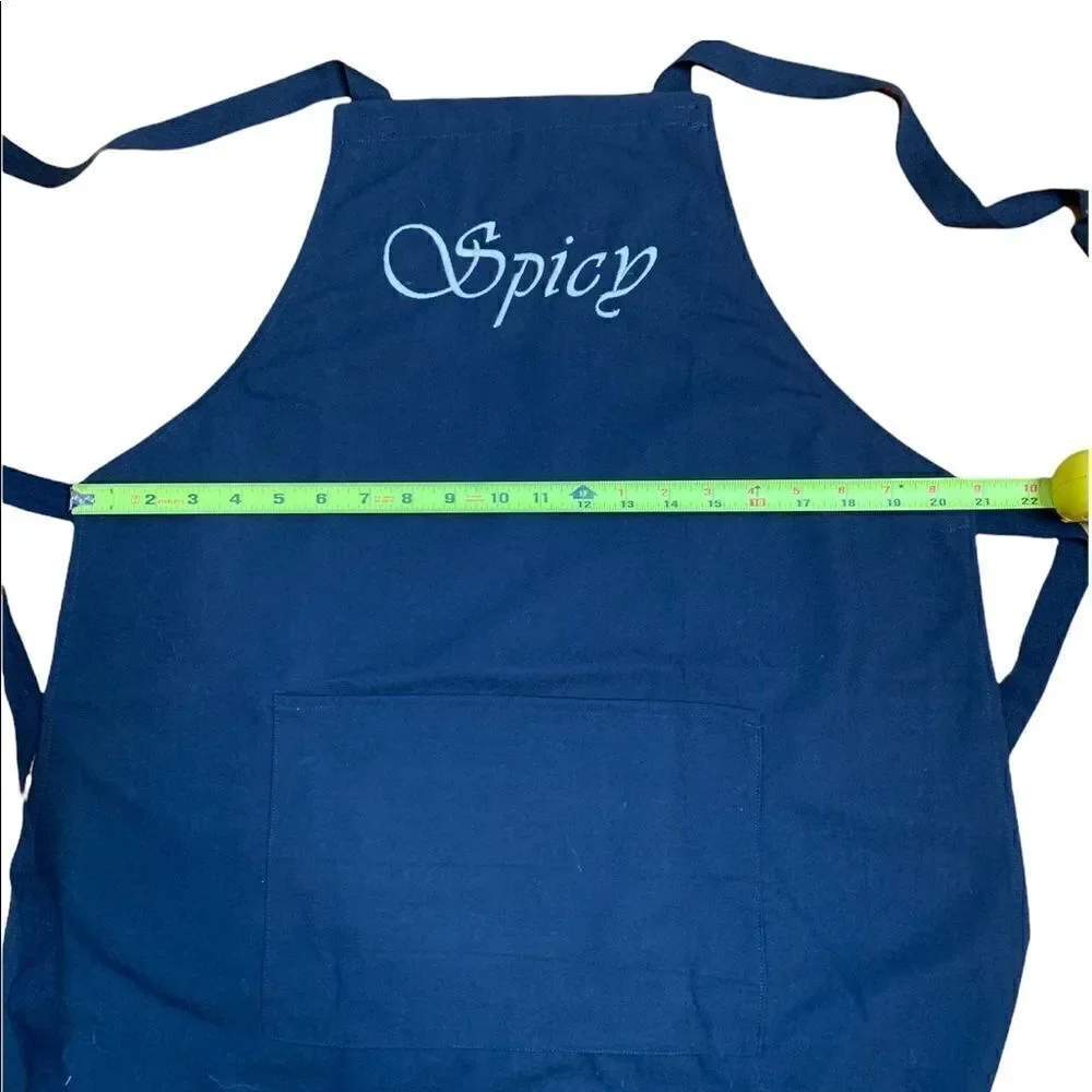 At Home with Susan Fleming personality apron “Sweet” black with tan thread